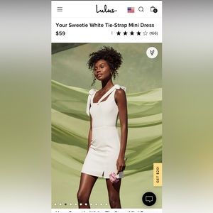 Lulus white tie strap mini dress
